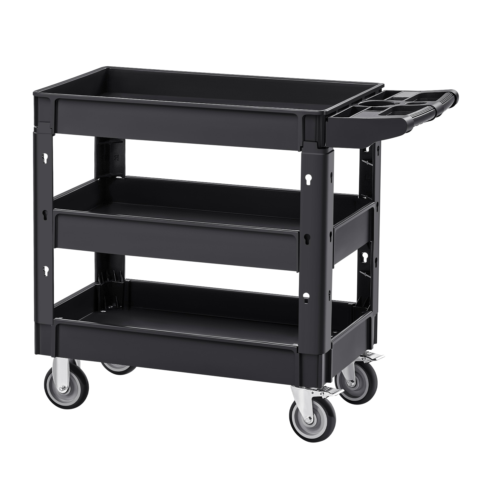 Heavy Duty 3-tier Rolling Utility Cart With Swivel Wheels_voghion.com